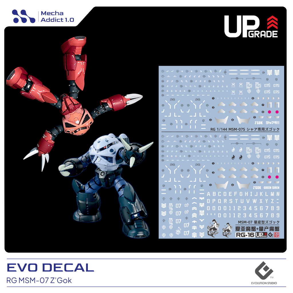 Water Slide Decal RG Z'Gok by EVO SIMP - Fluorescent