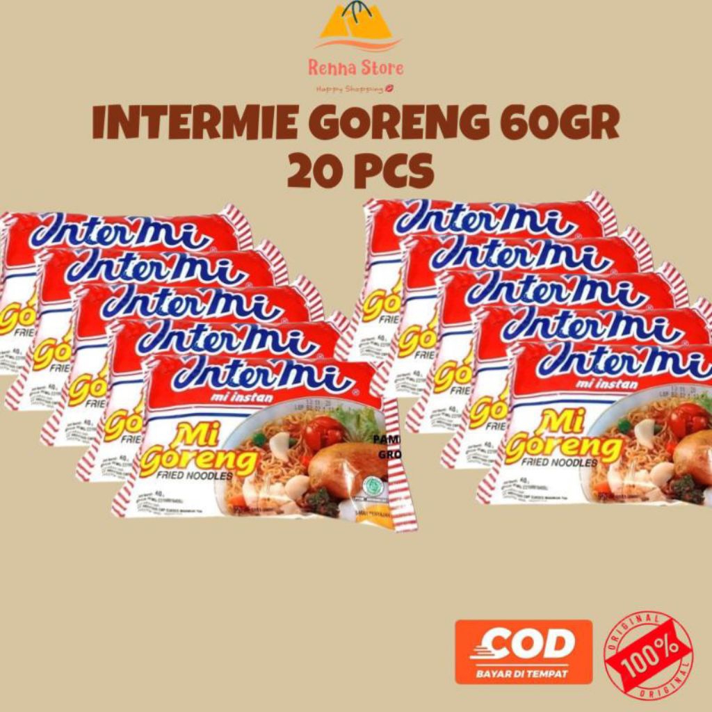 

20pcs Intermie Goreng, Ekomie Goreng, Intermie Pedas, Sakura Mie Kuah Kaldu Ayam Mie Goreng 60gr Food Noodles Instan