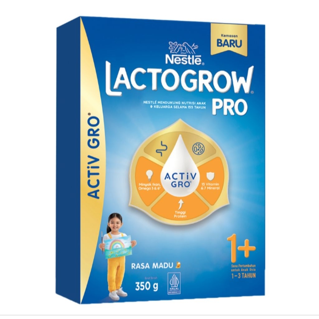 

Lactogrow 3 Pro 1+ Susu Bubuk Pertumbuhan Anak 1-3 Tahun Madu 350g