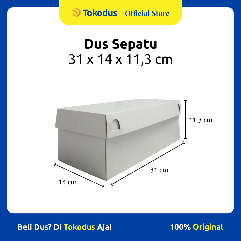 

Dus Sepatu | Kotak Sepatu | Kardus Box Sepatu Putih uk 31x 14 x 11,3 cm - Tokodus Katapang