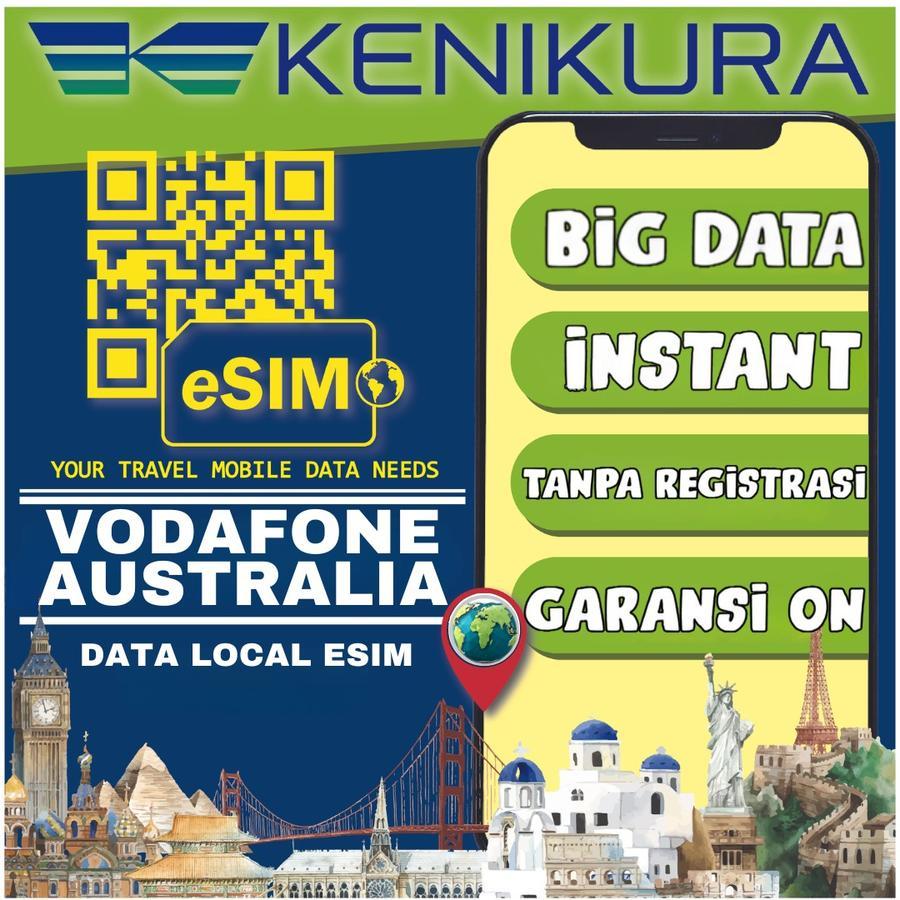 eSIM Vodafone Australia ESIM internet data call e-sim Ausie OZ Kenikura