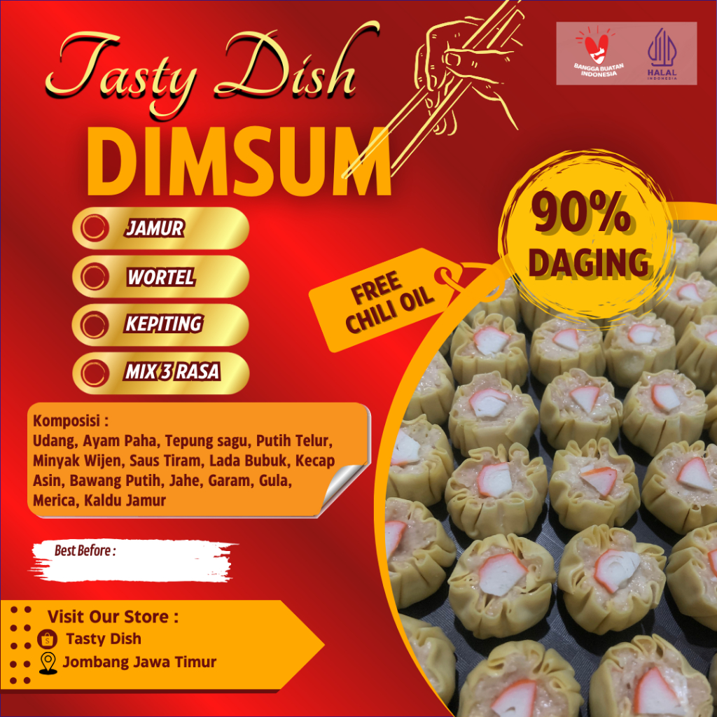 

Dimsum Premium isi 3 Pcs | Ayam Udang | TastyDish