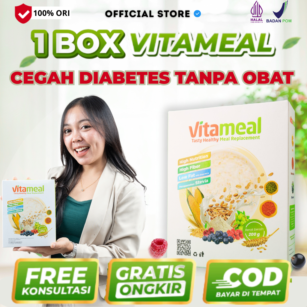 

Vitameal 1 Box Pengganti Nasi Sereal Multigrain Membantu Menurunkan Gula Darah dan Cegah Diabetes
