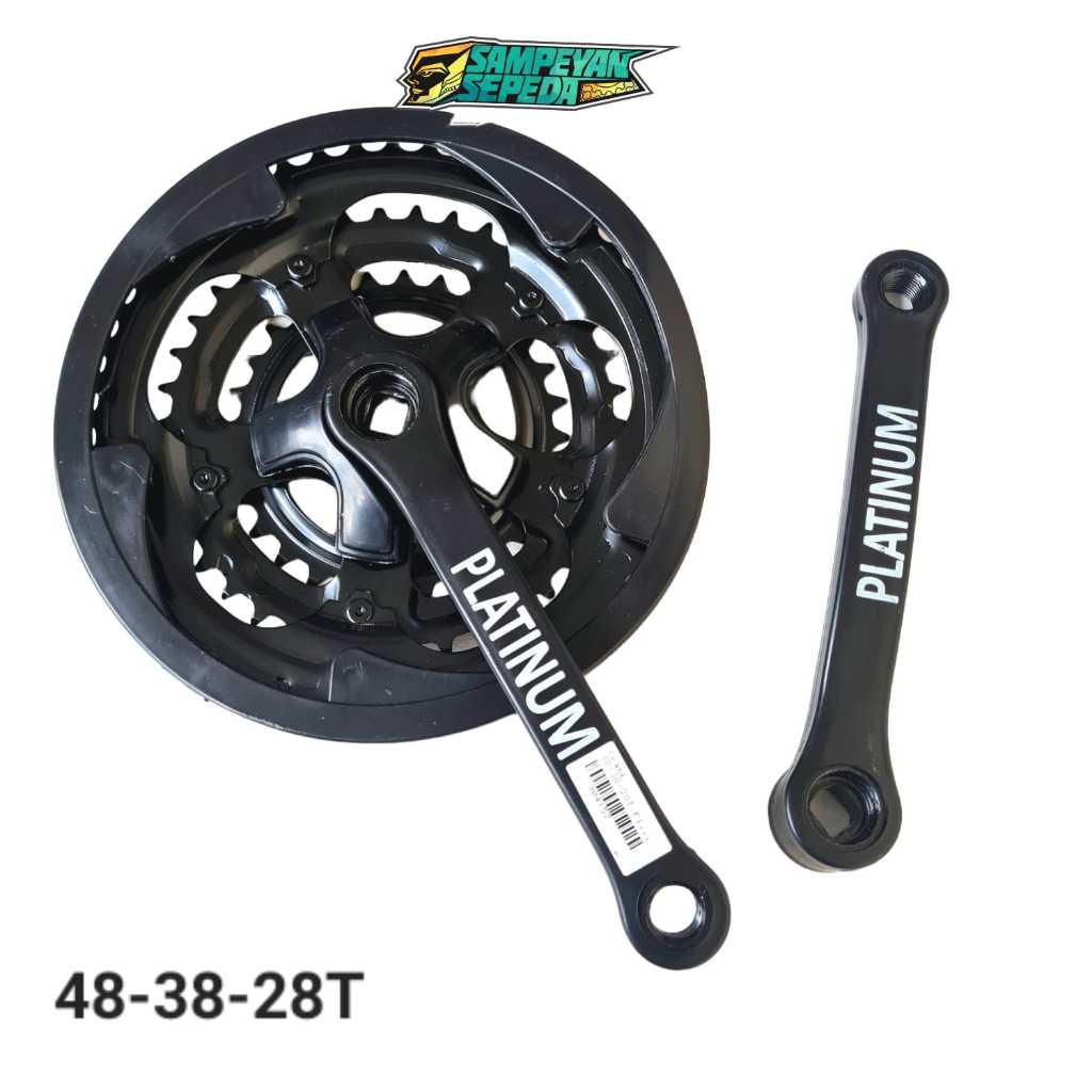 Crank Set Sepeda PLATINUM 28-38-48T Arm 170mm MTB Federal Gear Gir Depan Triple Speed