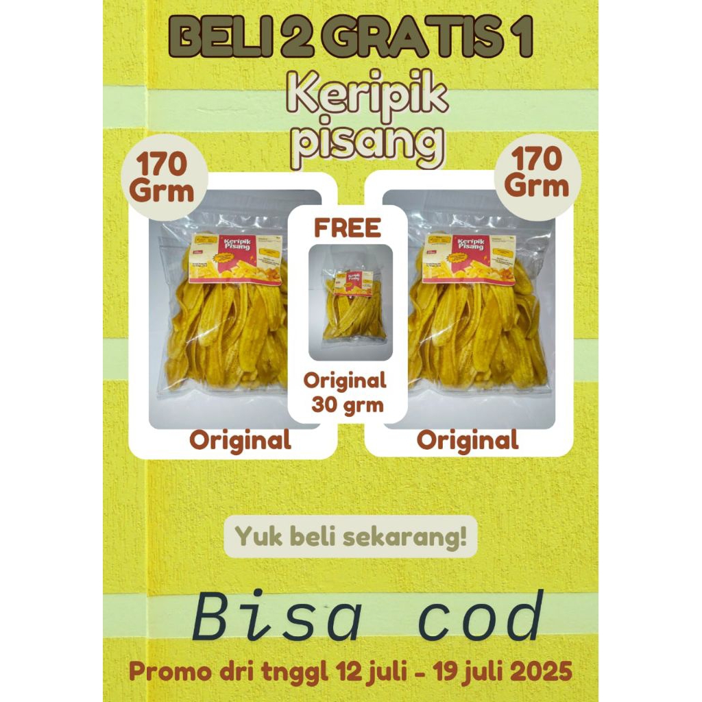 

keripik pisang original 170grm beli 2 grtis 1 30 grm original