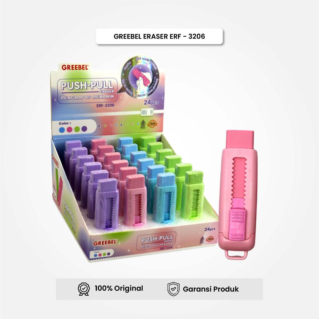 

GREEBEL Penghapus Mekanik Mechanical Eraser ERF-3206 (1PCS) Sliding Eraser Hapusan Mekanik Anak Sekolah