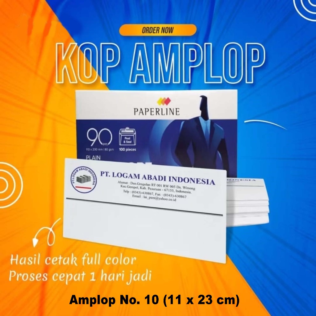 

Cetak Amplop / Cetak Amplop Custom / Amplop Instansi / Amplop Kondangan / Amplop Desain Custom Amplop No. 90