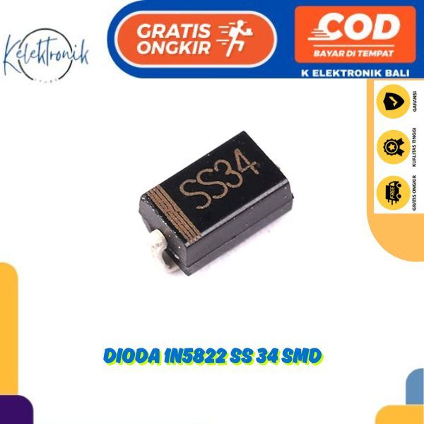SS34 SMA 40V 3A Diode (DO-214AC) Dioda 1N5822 SS 34