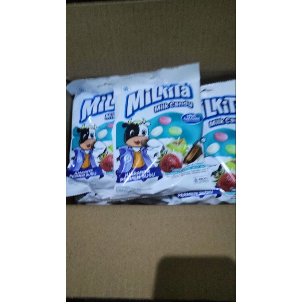 PERMEN MILKITA /Milk candy rasa strawberry , coklat , melon ,milk / isi 30pcs