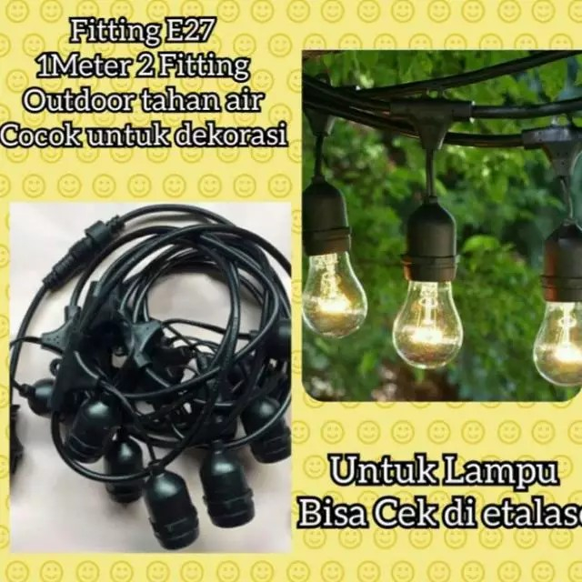 KABEL FITING LAMPU GANTUNG 10 M + LAMPU LED FILAMEN 4 WATT EDISON LAMPU CAFE DEKORASI Bohlam