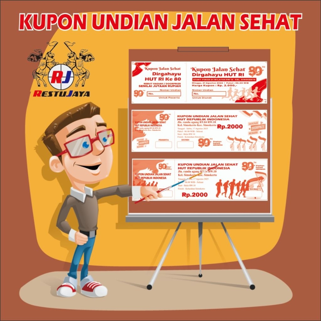 

25 Buku (1250 Lembar) kupon Jalan Sehat Murah