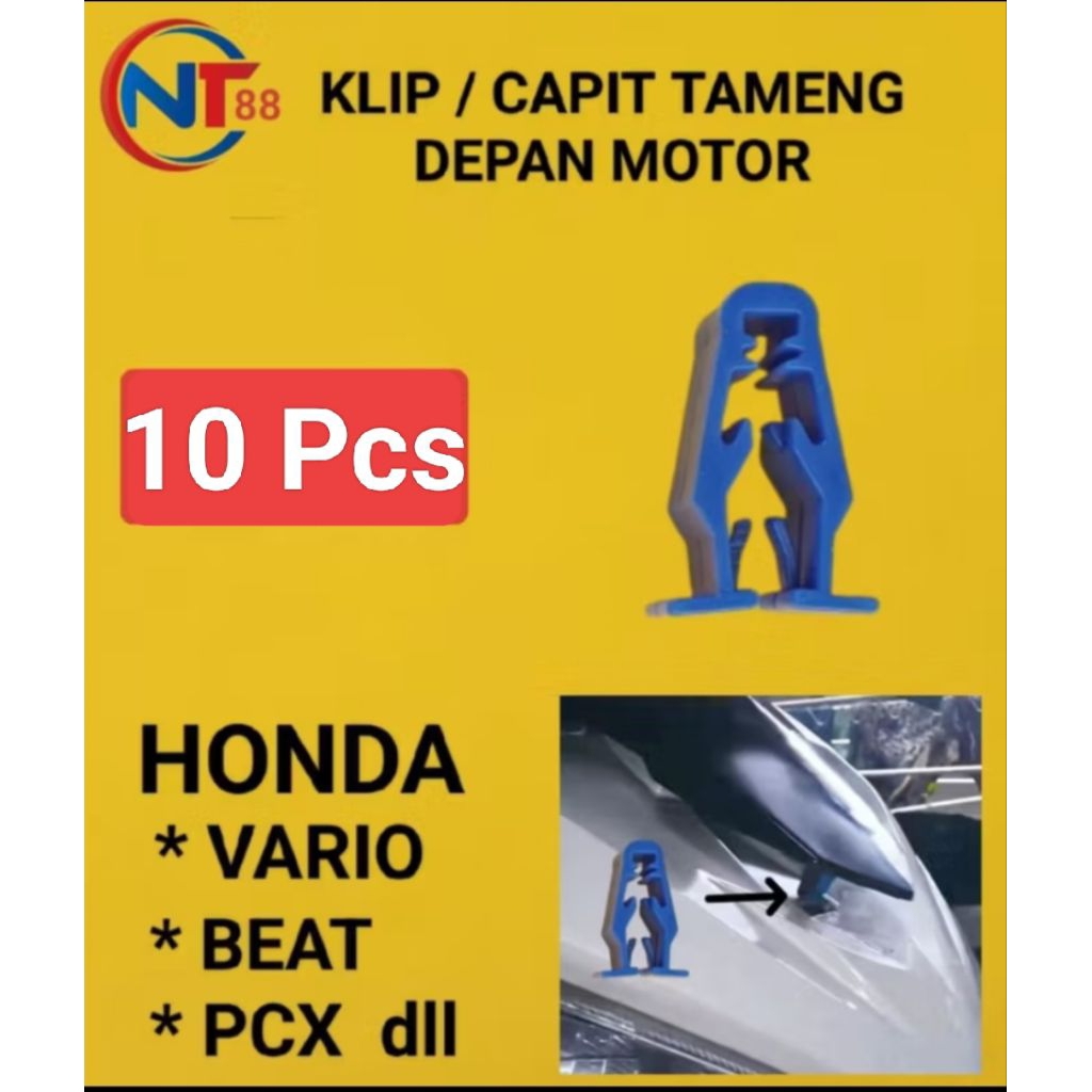 (10 Pcs) Klip Tameng VARIO BEAT PCX dll Klip Capit Fitting Honda Klip Body Plastik Honda