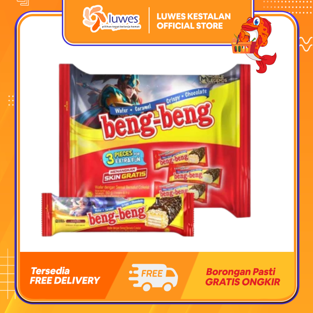 

Beng -Beng Wafer Chocolate 60gr isi 3 Coklat Berlapis & Lezat
