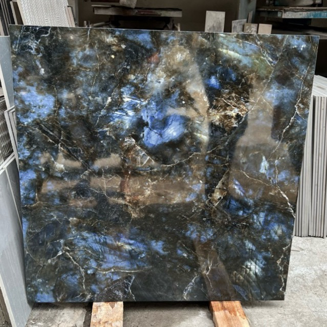 Granit Semi 80x80 Platinum piedmonte blue | glossy