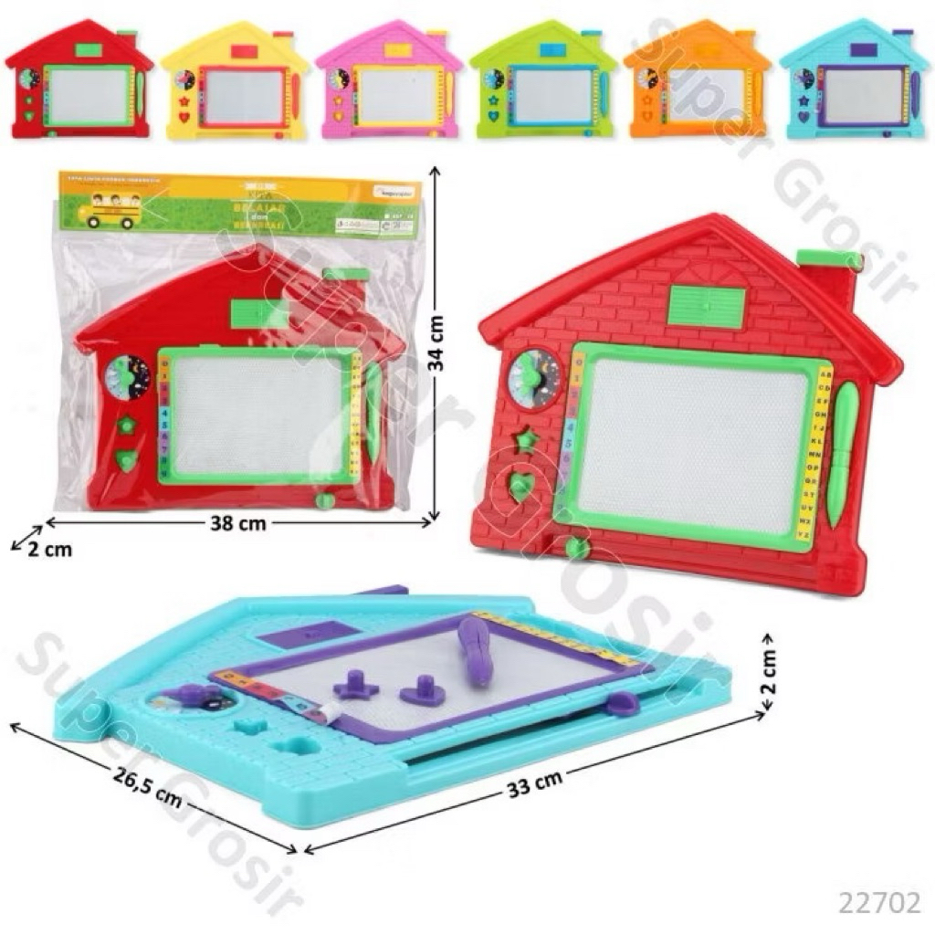

Papan Tulis Magnetik Anak Bentuk Rumah – Mainan Edukatif Gambar dan Menulis