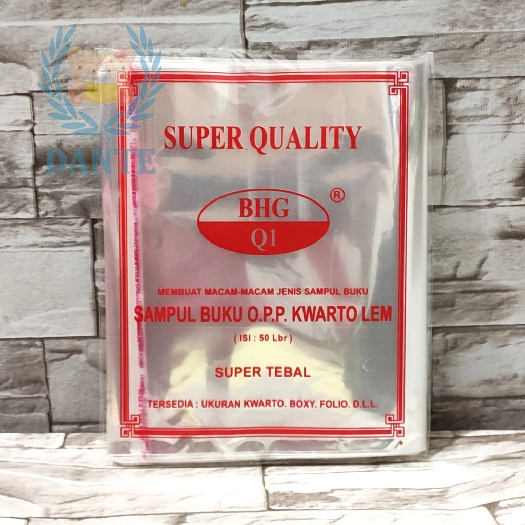 

Sampul Plastik Lem BHG Buku Biasa Kwarto Isi 50 Lembar