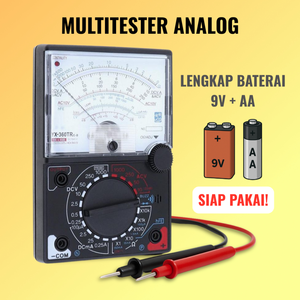 Multitester Analog Avometer Manual Alat Ukur Tegangan Arus Resistansi