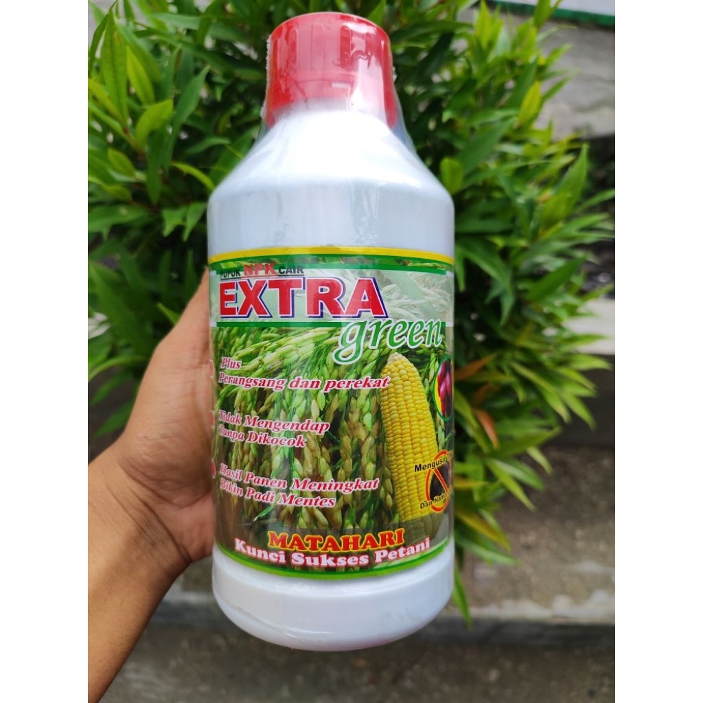 Pupuk NPK Cair extragreen Matahari Penambah anakan Padi dan bobot jagung Plus pengusir Tikus dan ham