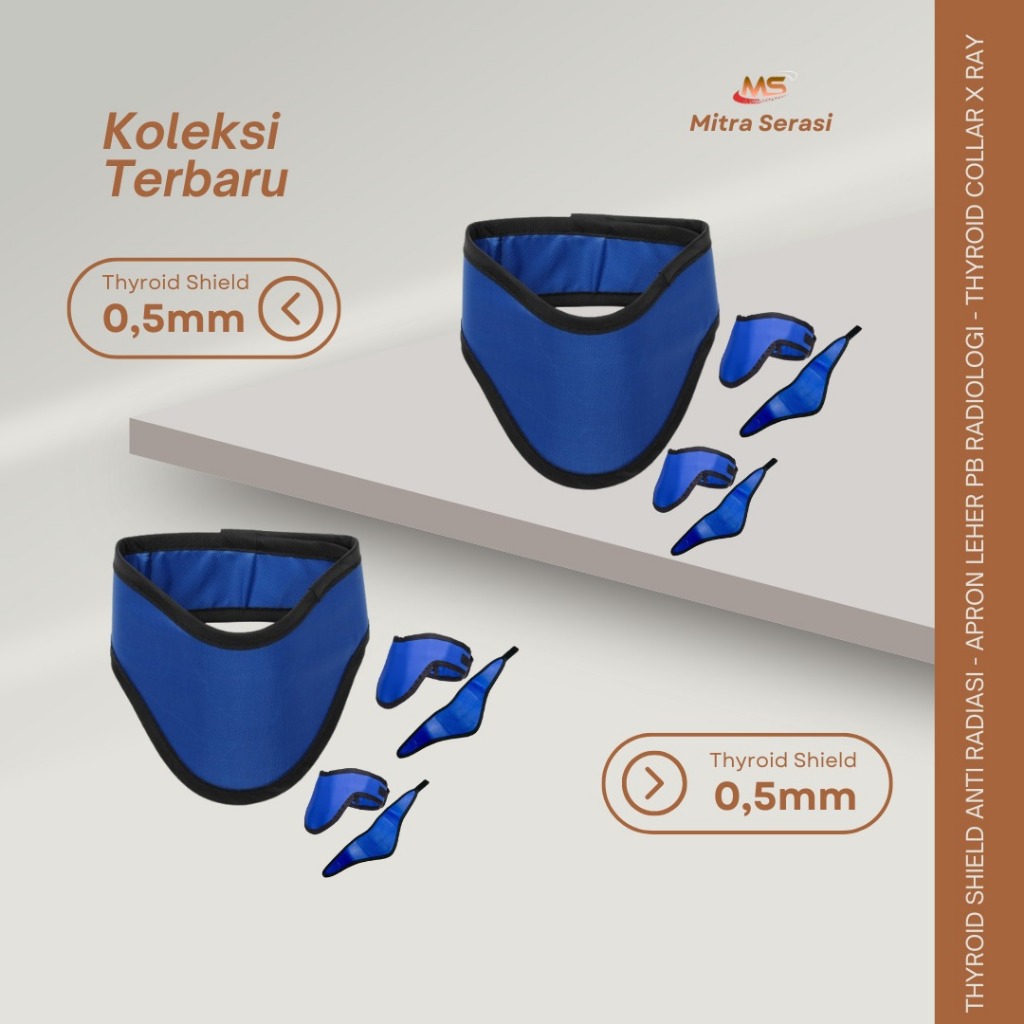 APRON TYROID ANTI RADIASI - APRON LEHER PB RADIOLOGI - THYROID COLLAR X RAY PELINDUNG KERAH PELINDUN