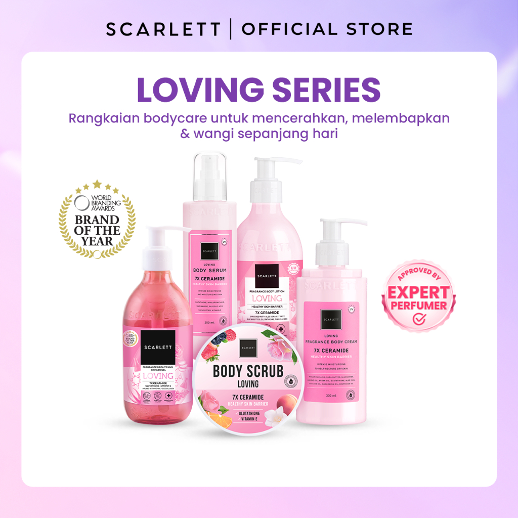 Scarlett Whitening Loving Series - Body Care Paket Scarlett Lengkap dengan 7X Ceramide Mencerahkan M