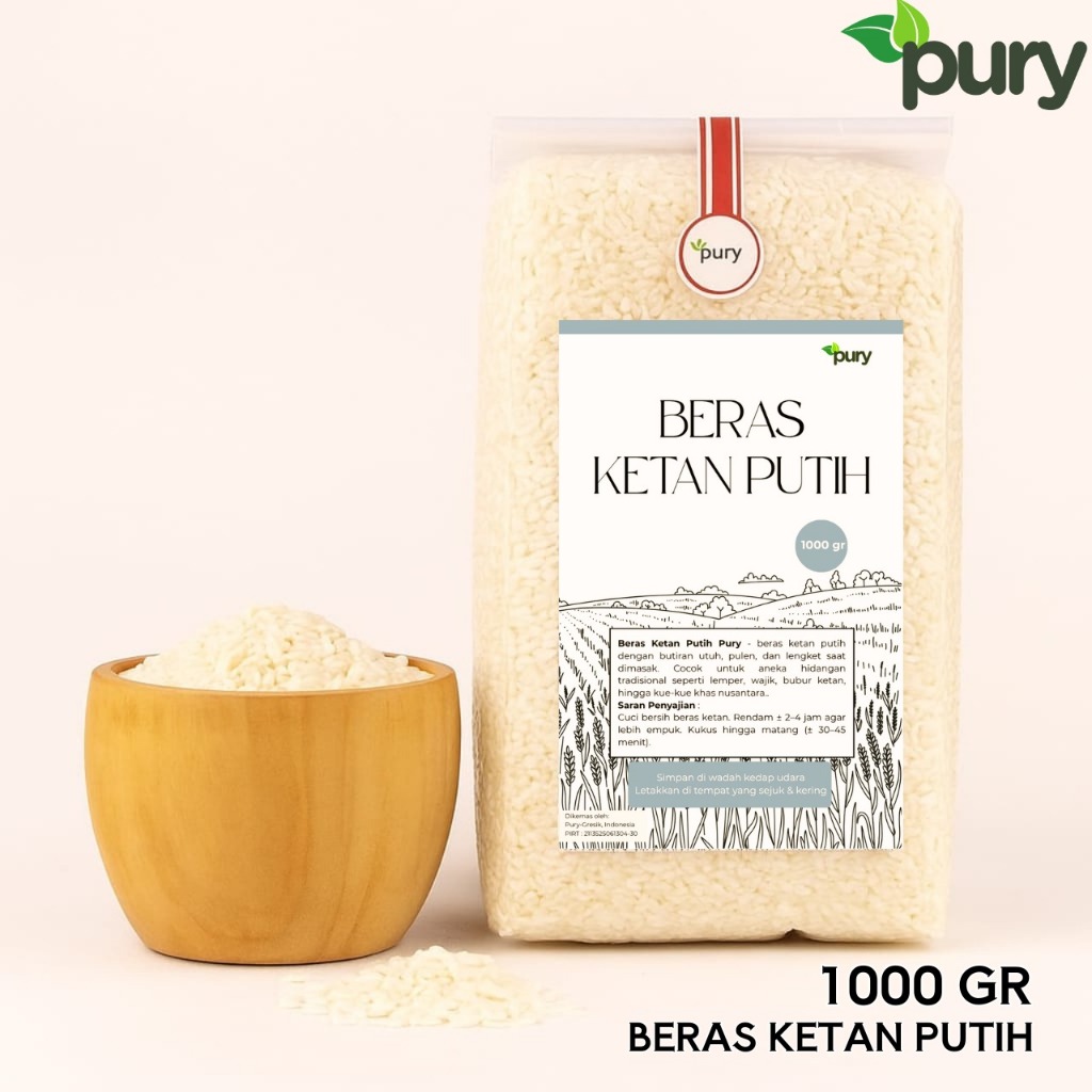 

Pury - Ketan Putih Berkualitas - Pulen & Bersih - Kemasan 1kg