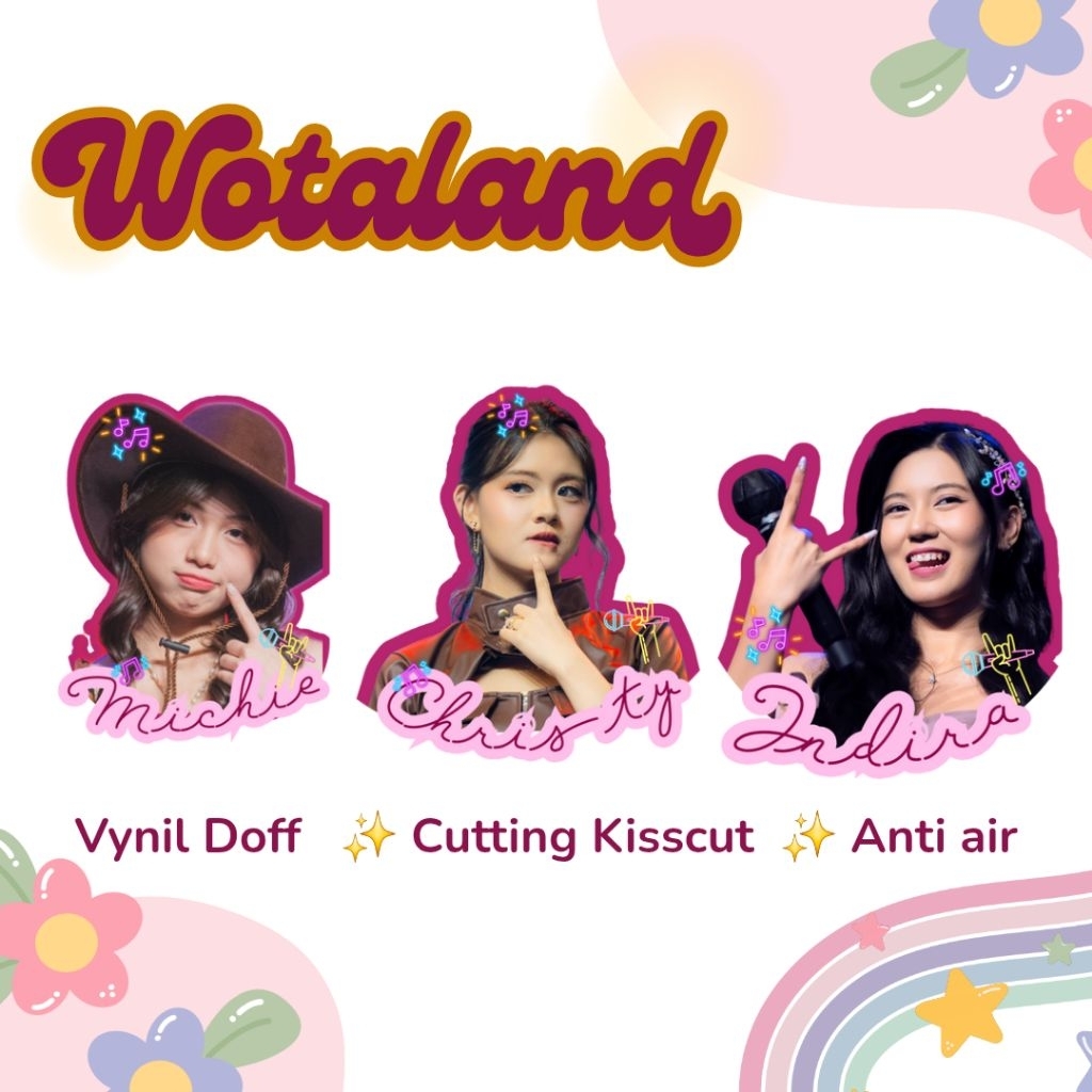 

[ 1 PCS] WOTALAND – Koleksi Stiker Ekspresi Gemoy Oshi Kamu! Stiker member JKT48 Vynil doff Fanmade Premium Anti Air