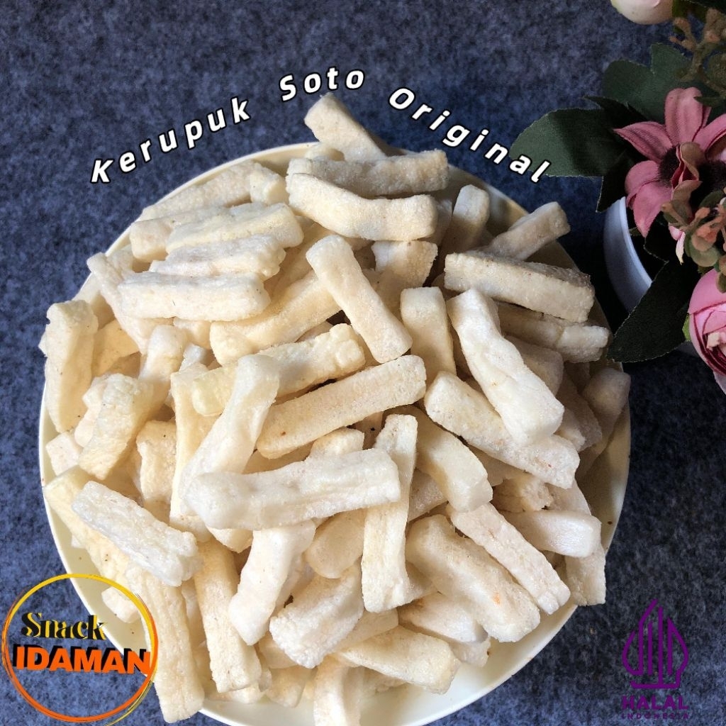 

Kerupuk Soto 300 Gram Cabe Ijo Original & Pedas Cemilan