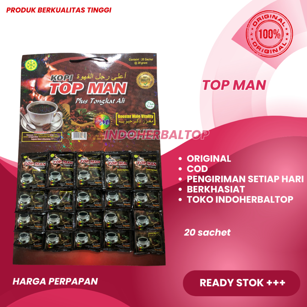 

Kopi Top Man Plus Tengah Ali Papan 20 Sachet