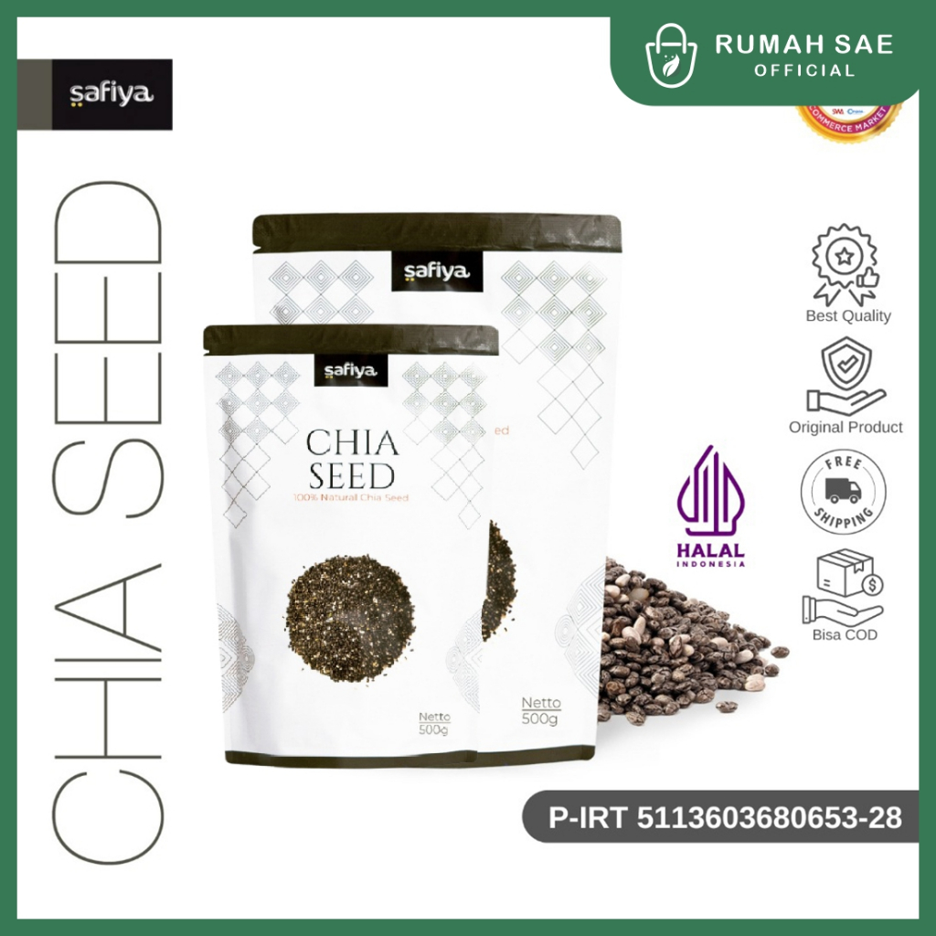 

Organic Black Chia Seed 250 Gr Black Chiaseed Pemium Original Safiya Herbal / Chia Seed