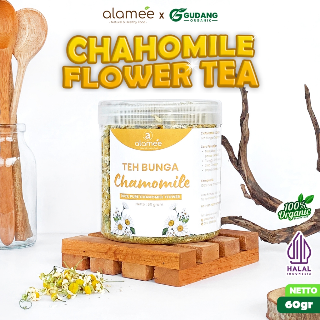 

alamee toples teh bunga chamomile menyediakan aroma lembut dan bunga alami menenangkan kualitas baik