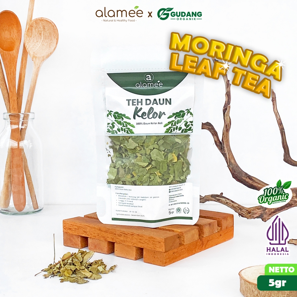 

alamee teh bunga daun kelor 5 gram dengan nutrisi tinggi dan aroma lembut menyegarkan pikiran