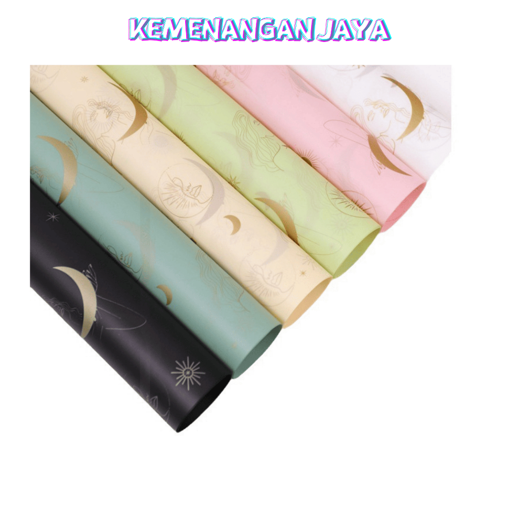 

Isi 20 LEMBAR Kertas Buket Motif Bulan Flower Wrapping Paper Moon Cellophane Florist KB111