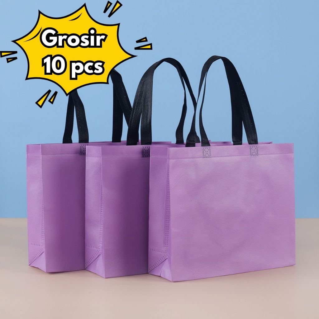 

10PCS Grosir Stock Tersedia Tas Spunbond Handle | Goodie Bag | Tote Bag | Souvenir | Hampers |untuk Toko Baju| Selamatan Haji Khitan Ultah Wedding 28x20x10 32x27x10 43x32x10 47x36x10