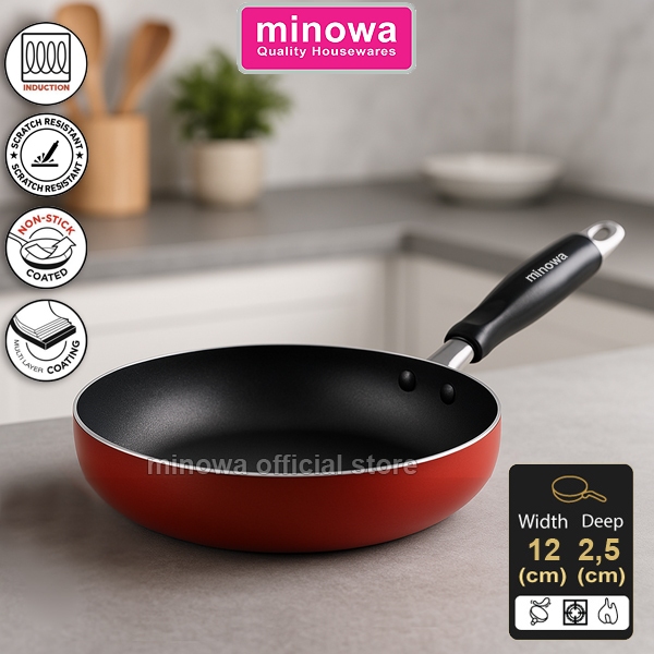 Minowa Wajan/Teflon 12CM Anti Lengket Sauce Pan