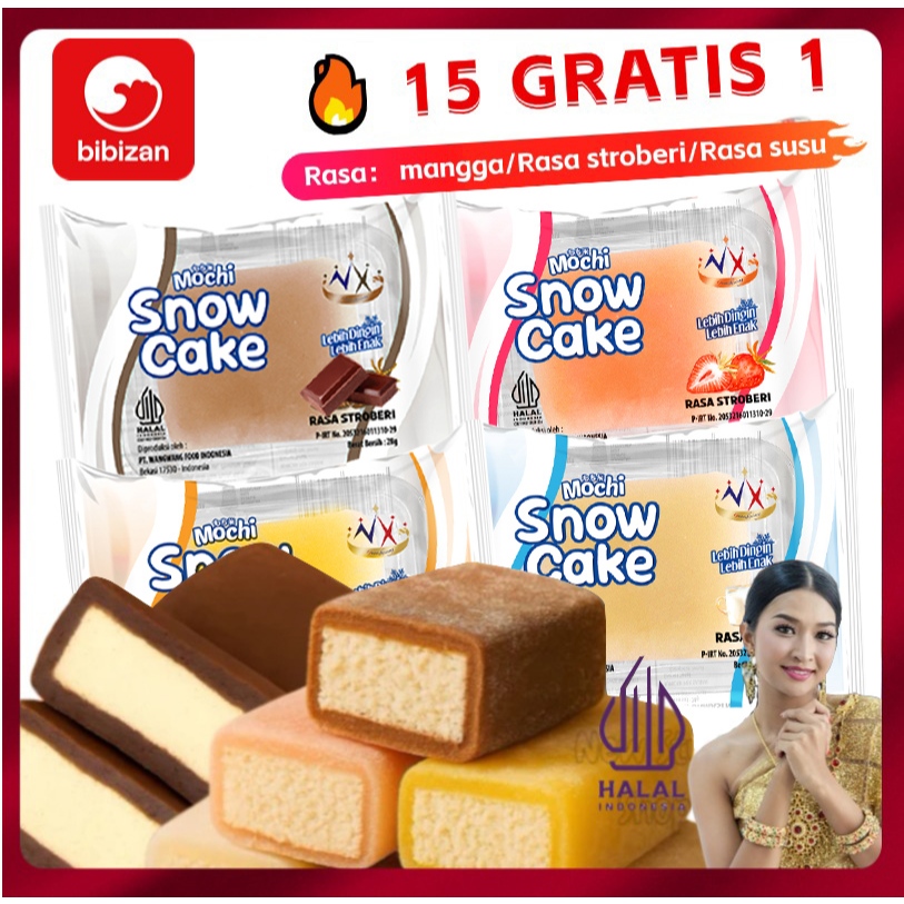 

BIBIZAN COD 16 GRATIS 2! Kue Nagasaki Lembut Manis /Ice Skin Cake Dingin Menyyegarkan/ Snow Cake mochi Halal kue bulan dimsum makanan lebaran Snack Dessert Camilan Sehat/KIRIM CEPAT 28gr/1buah