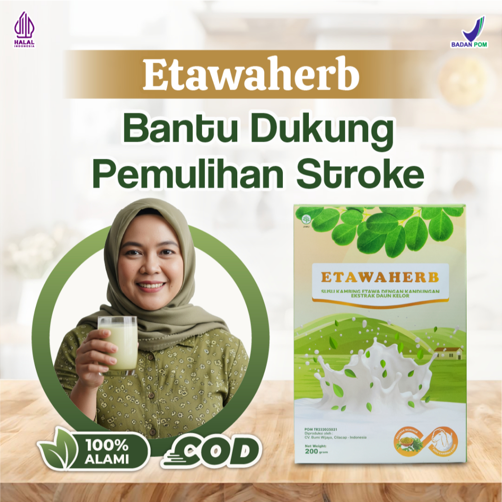 

Etawaherb Obat Stroke Alami | Susu Kambing Daun Kelor untuk Terapi Stroke & Pemulihan Syaraf | Bantu Ringankan Pegal, Kaku, & Leher Tegang | Aman untuk Konsumsi Rutin, Halal, BPOM, Bisa COD | Cocok Usia 40+
