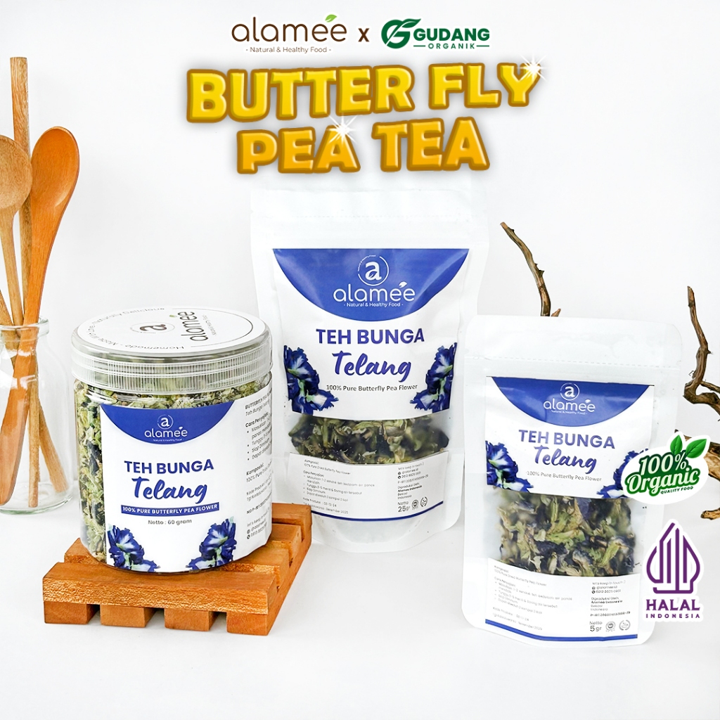 

ALAMEE Teh Bunga Telang Butterfly Pea Tea menyuguhkan kesegaran menyenangkan dengan kemasan praktis