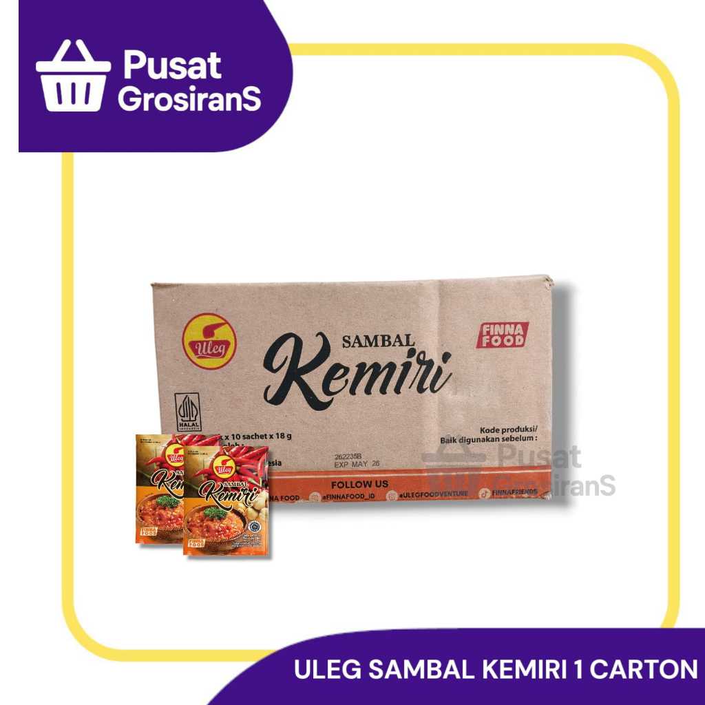 

Sambel Uleg Finna Sambal Kemiri 1 Karton isi 10 pack x 10 pcs