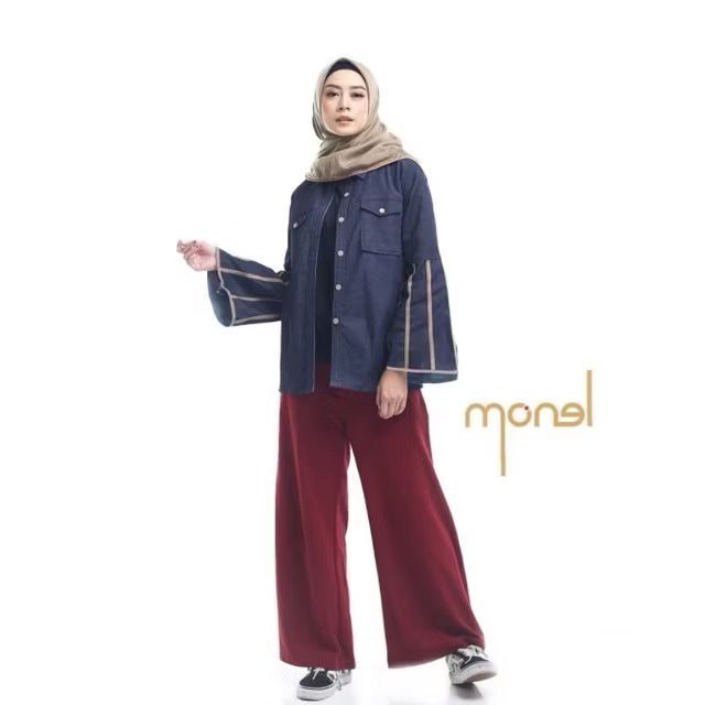 [MONEL] Denim Brown List Jacket by Kenes Boutique