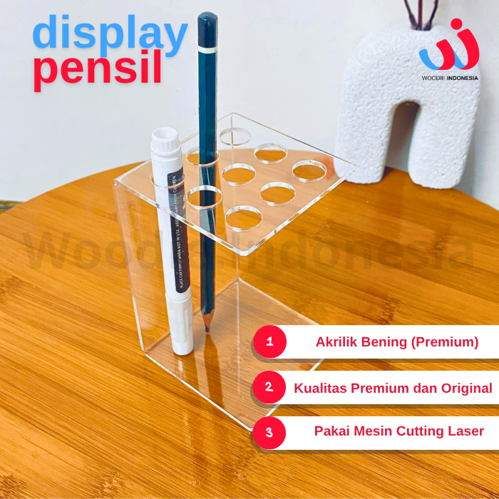 

Tempat Pulpen/Pensil Holder Pena Akrilik 2mm
