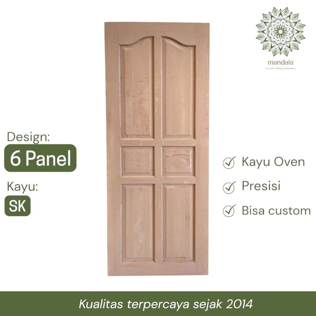 Pintu Kayu - Model Nap 6 Panel / Petak 6 | Daun Pintu Kamar Kayu SK Oven