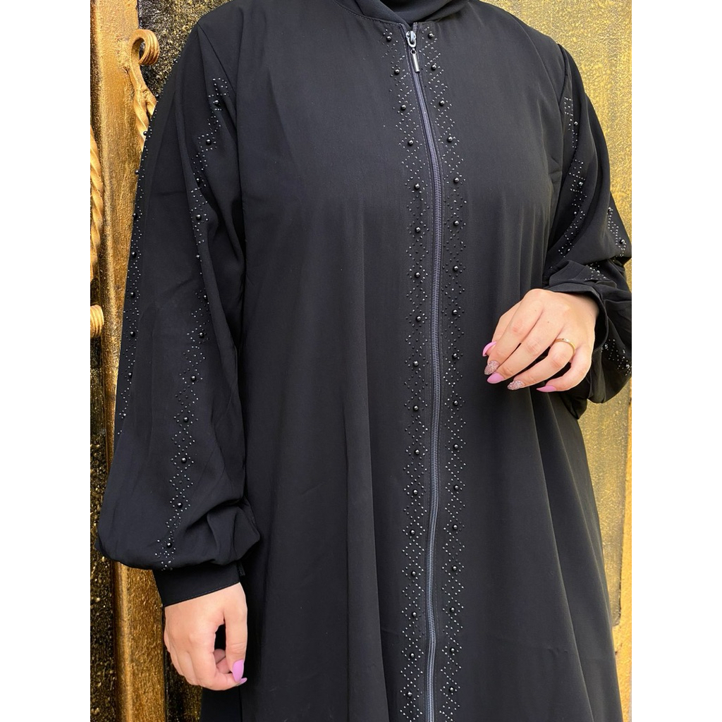 ABAYA ZIPPER YASMIN ALKHATIB COLLECTION BUSANA MUSLIMAH WANITA DRESS GAMIS SAUDI SYARI UMROH JUBAH H