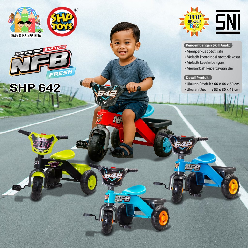 MAINAN ANAK SHP TOYS NFB642 SEPEDA KERANJANG SB580 SEPEDA RODA TIGA