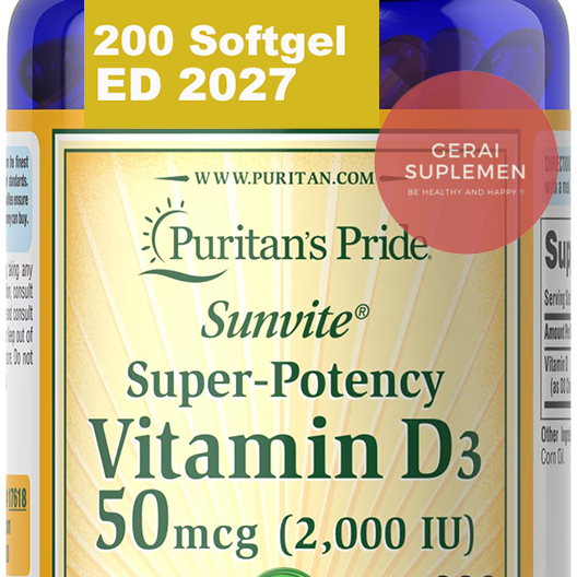 Vitamin D3 2000iu 200 Softgel - Puritans Pride Vit D3 2000 IU