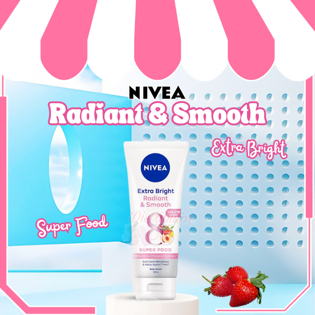 Nivea Extra White Radiant & Smooth Body Serum 180mL  | BPOM | original | nive lotion