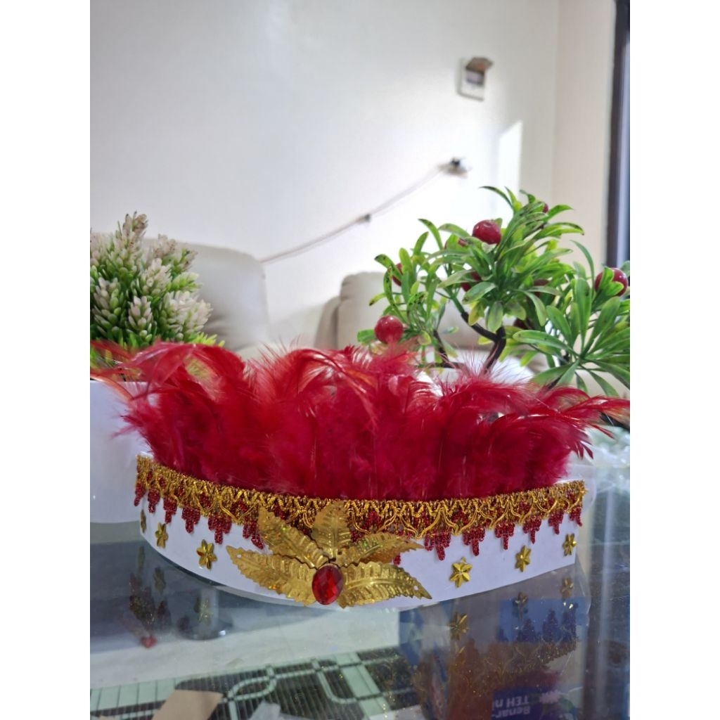 aksesoris kepala bulu MERAH PUTIH