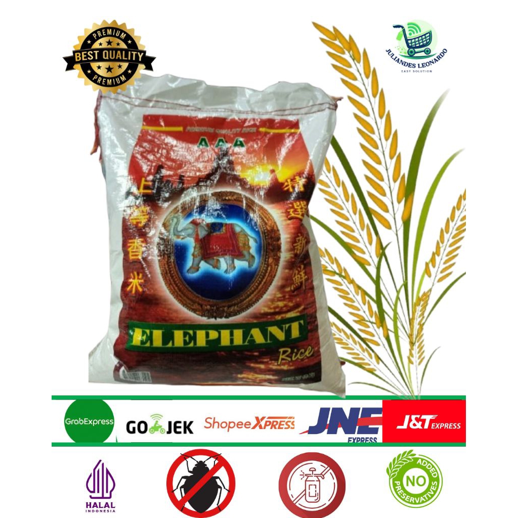 

[TERMURAH] Beras Thailand merk Elephant 5kg, 10kg, 20kg