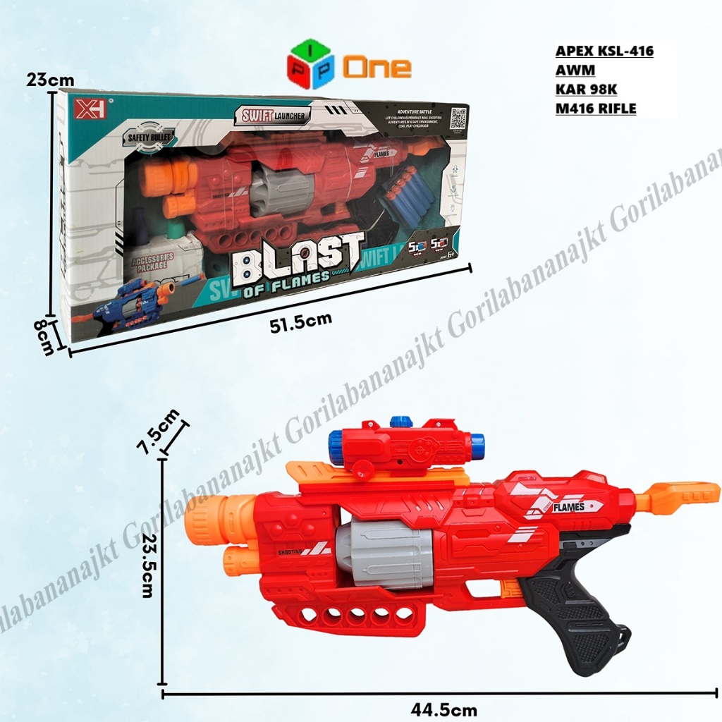 Mainan Anak AWM KAR98K Apex M416 Sniper Tembakan Soft Bullet peluru busa