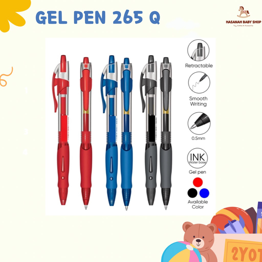 

PULPEN GEL GP-265Q BOLPOIN MURAH PULPEN GEL MURAH HITAM BIRU MERAH
