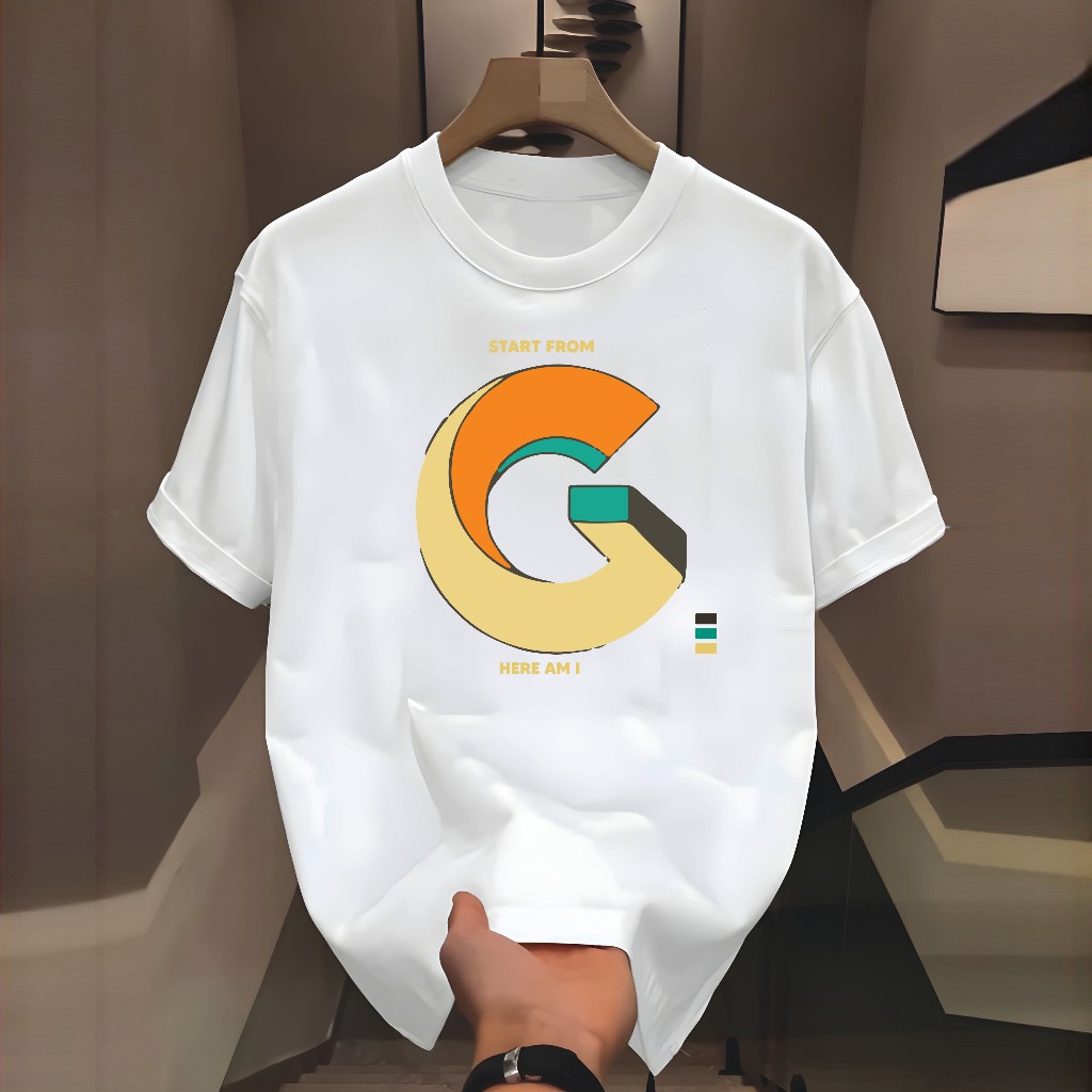 BEKEN  T-shirt ALFABETH  inisial G-L LENGAN PENDEK KAOS PRIA DAN WANITA